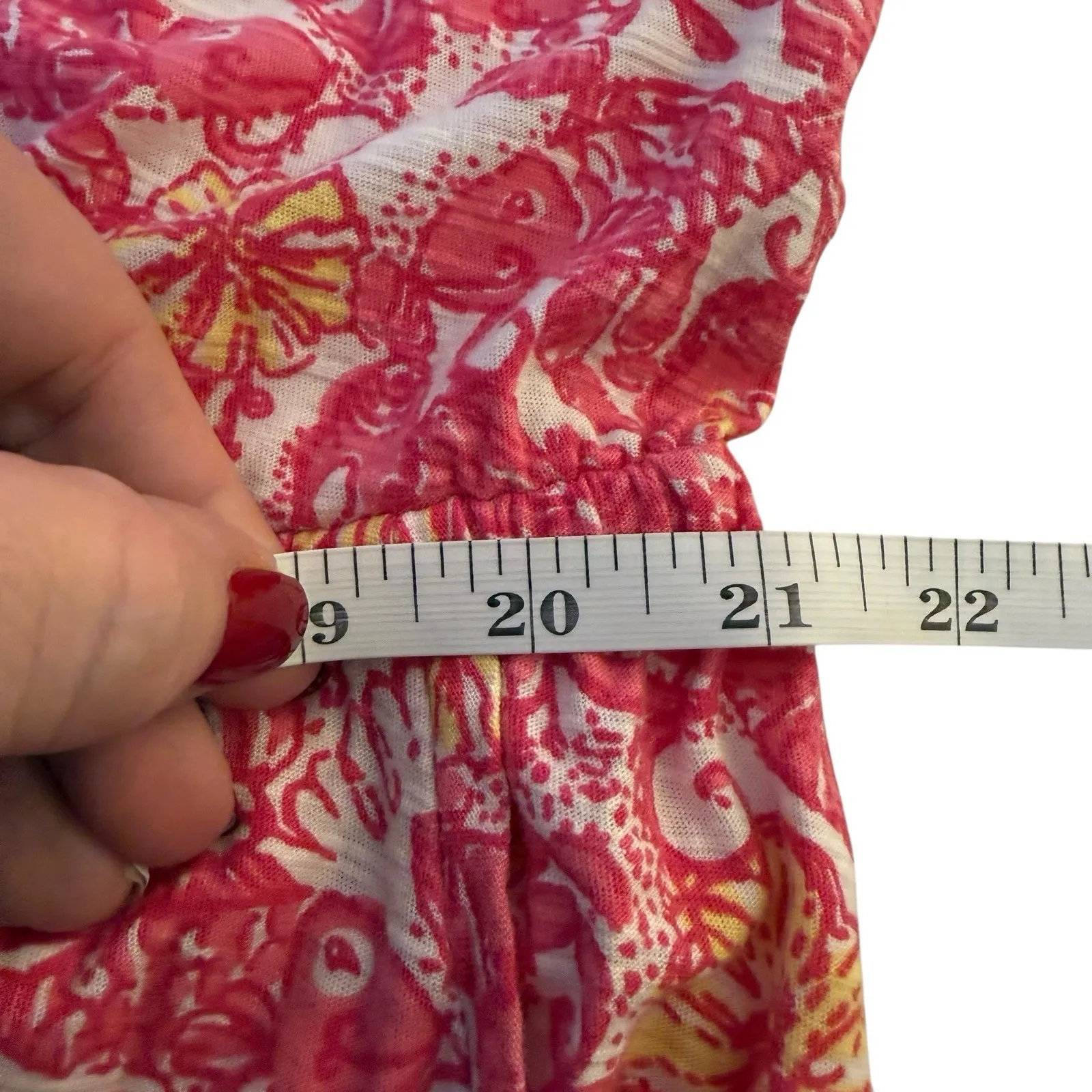 Lilly Pulitzer Pink Orange White Kori Dress Chum Bucket Print Large Preppy Beach - Image 11