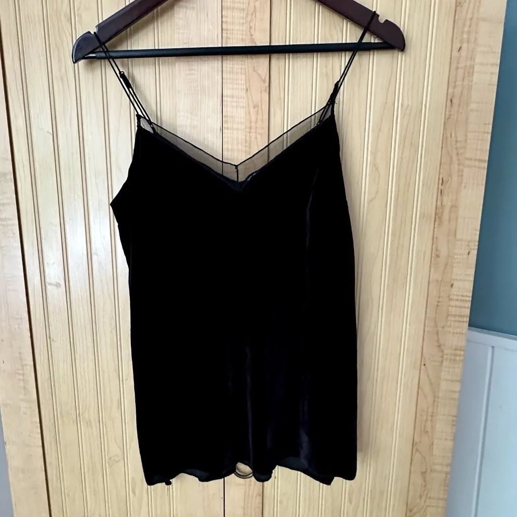 Intimately FREE PEOPLE Black Velvet Cami Tank Top Size XS - Image 3