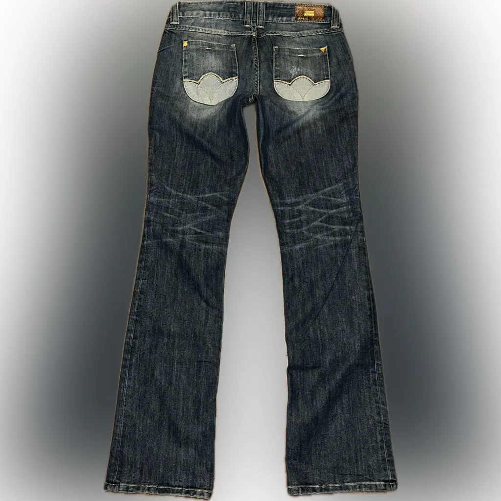Guess Premium Denim Daredevil Low Rise Straight Leg Y2K Embroidered Pockets 30 - Image 2
