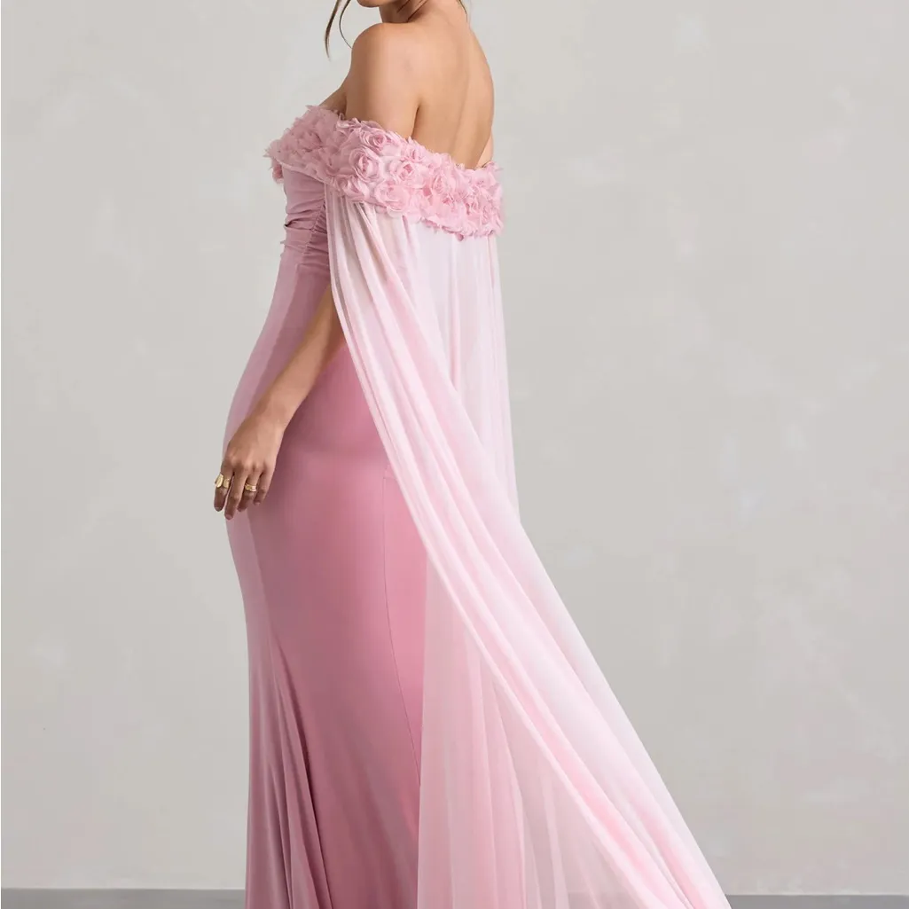 CLUB LONDON OFF THE SHOULDER DRESS Pink Size 8 - Image 2