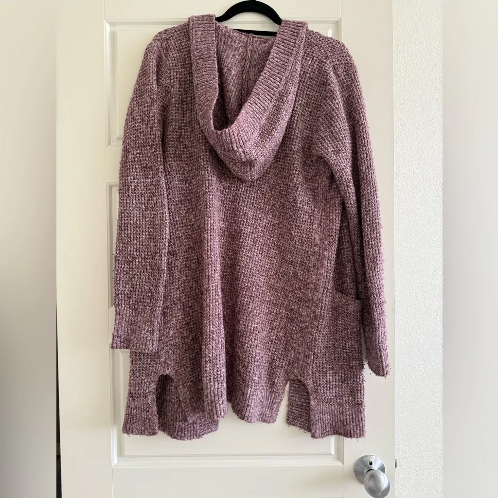 Abercrombie & Fitch Purple Hooded Cardigan Size Medium - Image 4