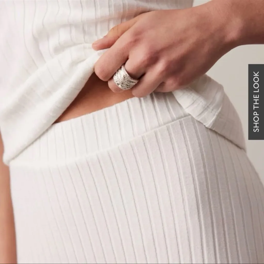 Mint Velvet White Contrast Hem Skirt Size M - Image 7