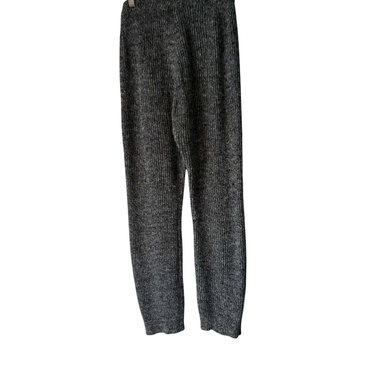 Arielle Vintage 80s Knit Lounge Pants Women's Gray Speckled Ribbed Warm Bottoms Size M - Image 2