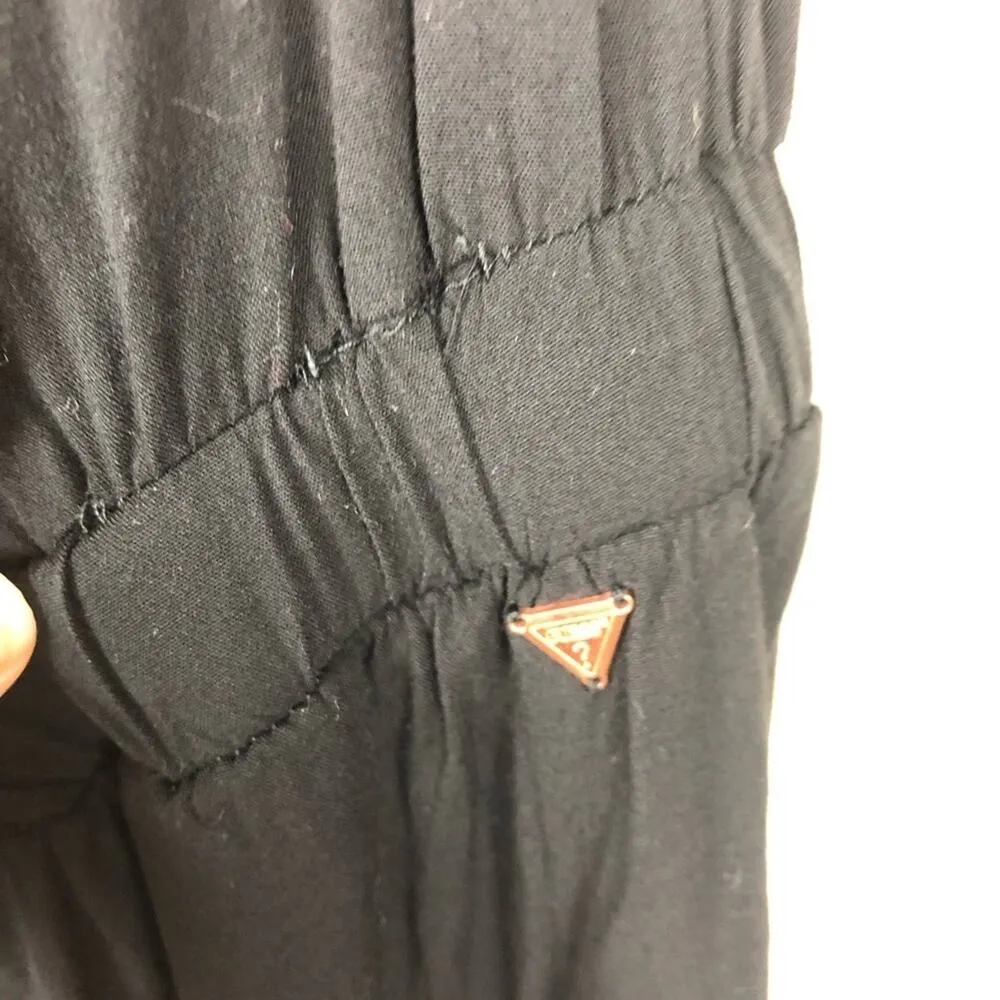 Guess Black Ruffled Off Shoulder Jumpsuit Womens S Fall Casual Classic Wide Leg - Image 4