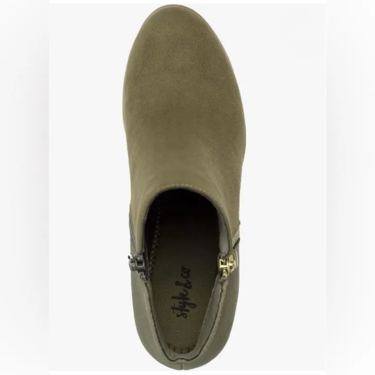 Style & Co Olive Ankle Boots with Block Heel Size 6 - Image 3