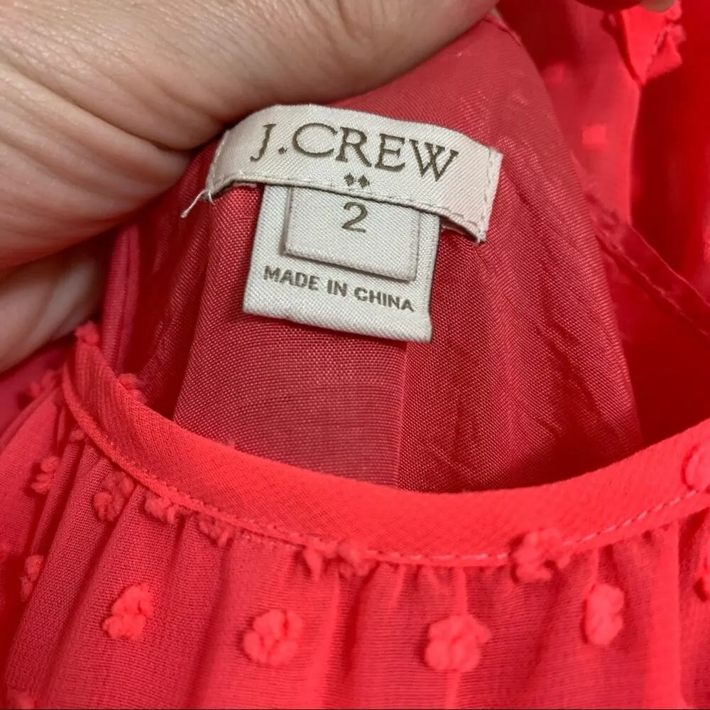J Crew Factory Confetti Textured Neon Pink Cap Sleeve Knee Length Dress Size 2 - Image 3
