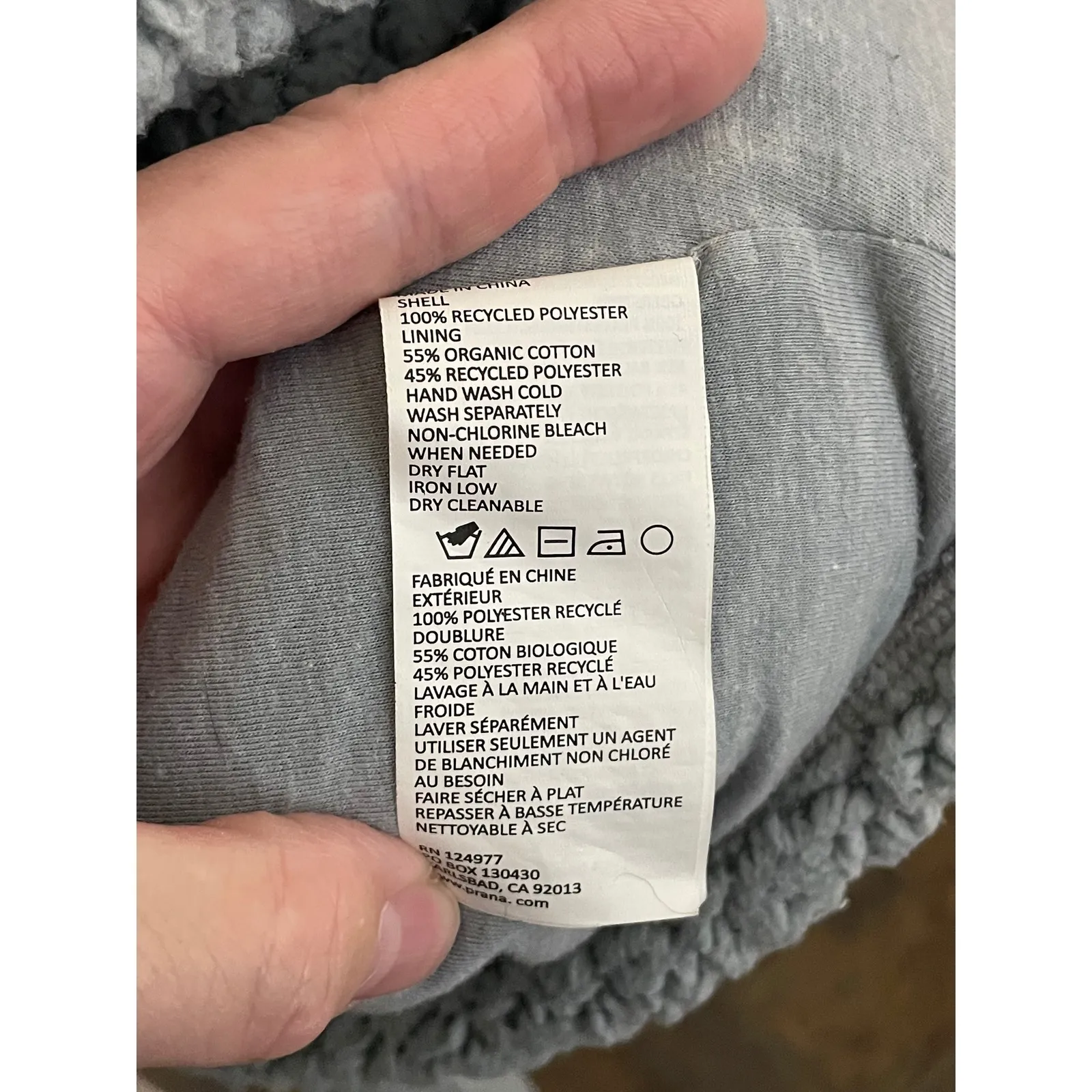 prAna Women's XS Gray Fuzzy Fleece Sherpa Pullover Hoodie Quarter Zip - Image 4