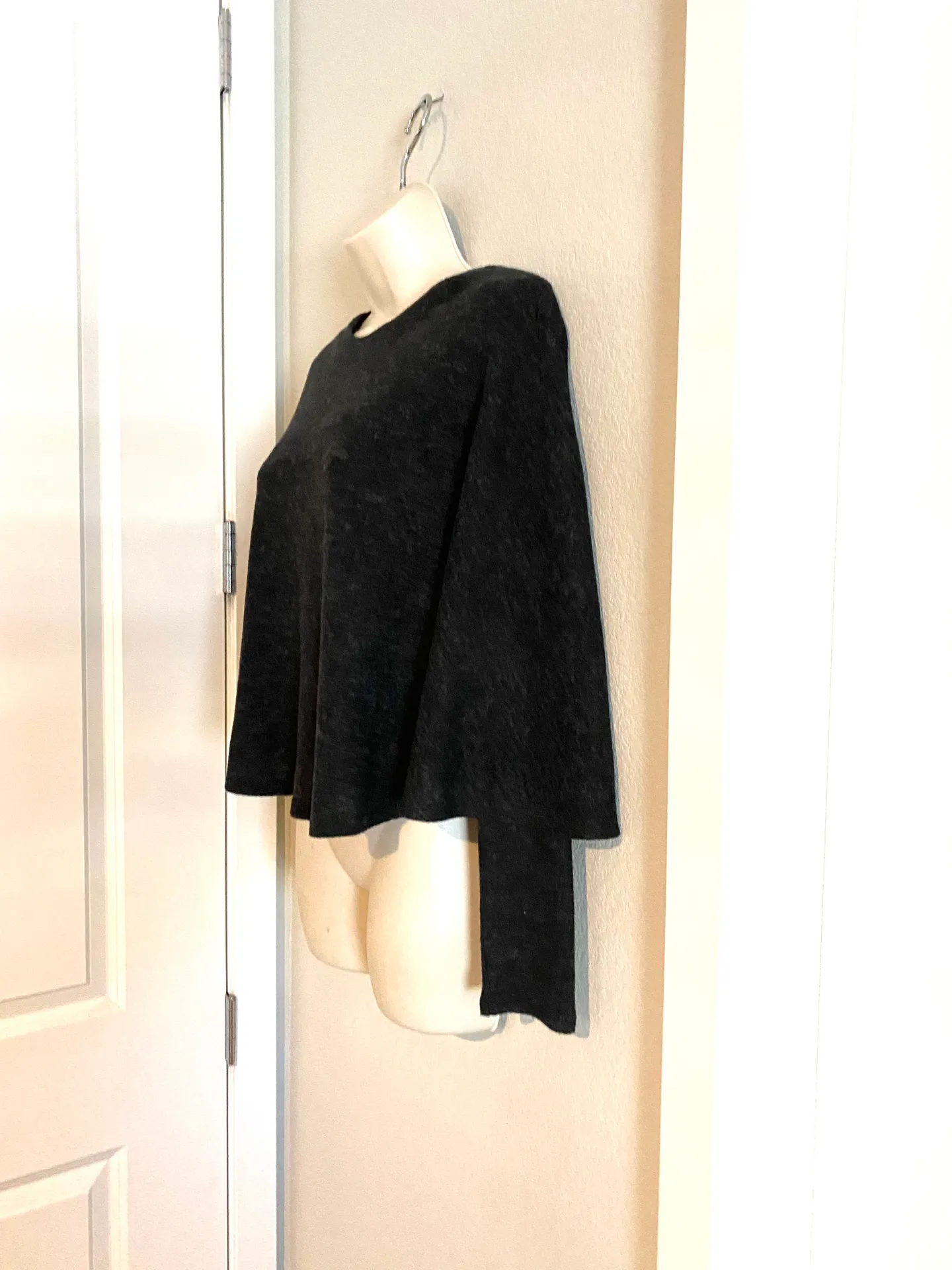 NWT  poncho style charcoal gray sweater. Sz S - Image 2