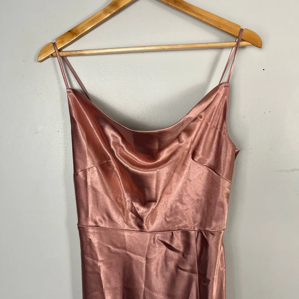 Birdy Grey Lisa Dress in Shiny Satin Desert Rose size small maxi dress - Image 4