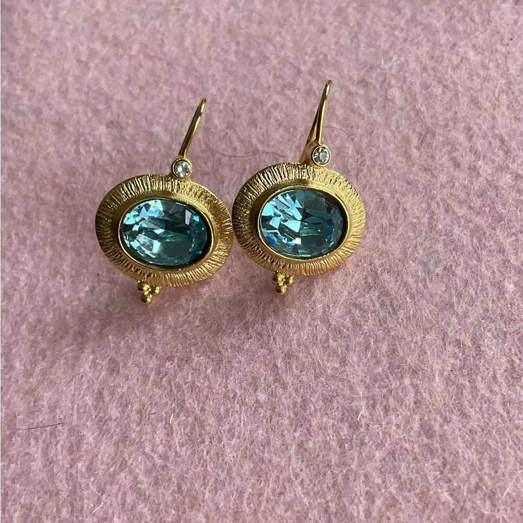 WA Studios Aquamarine Earrings Gold - Image 2