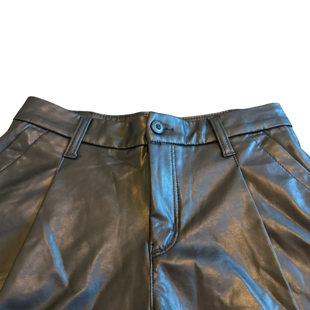 American Eagle Black Faux Vegan Leather Shorts High Waisted Size 2 Women's NWT - Image 5