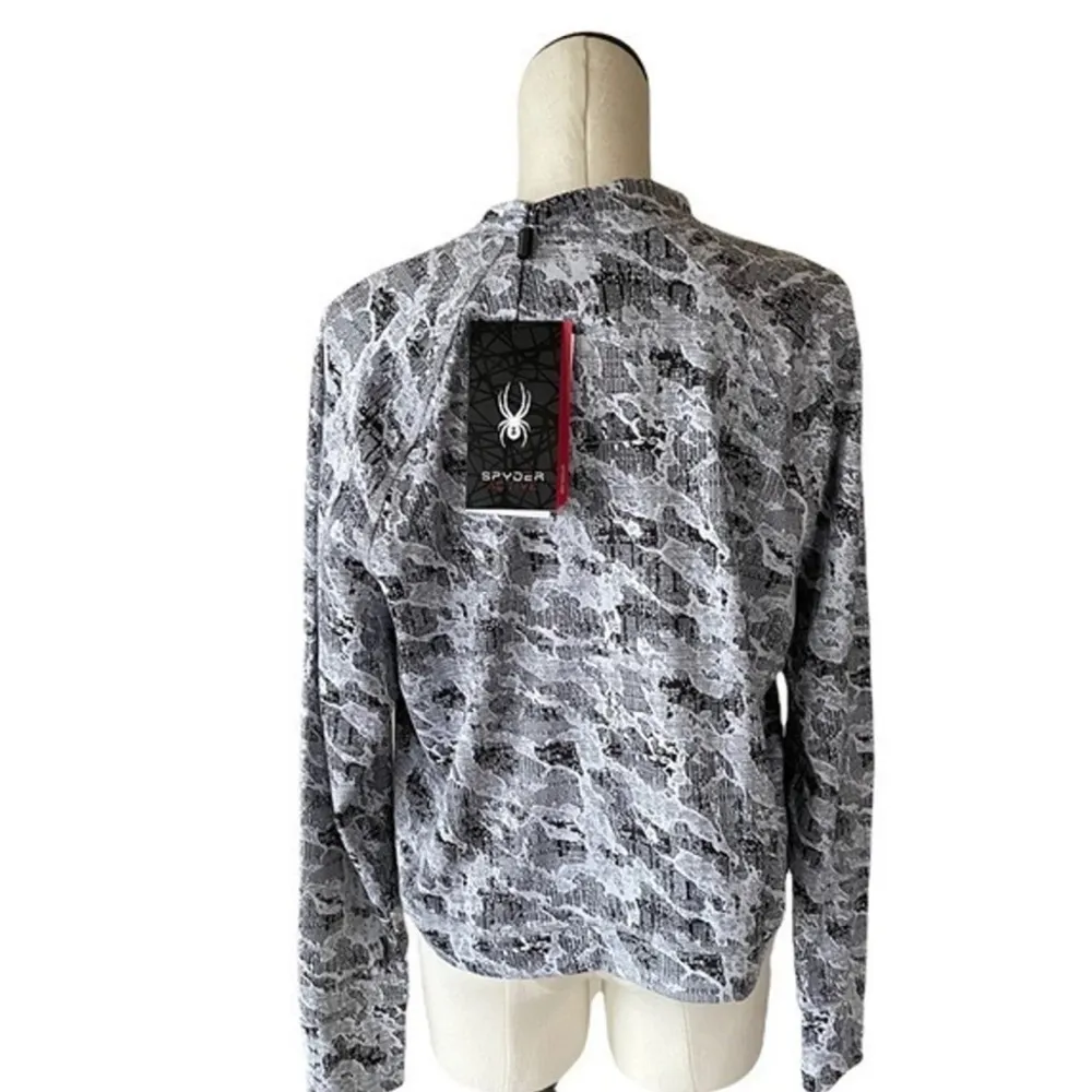 NWT Spyder Women's Half Zip Mock Neck Top Active jacket Camo Gray XL - Image 5