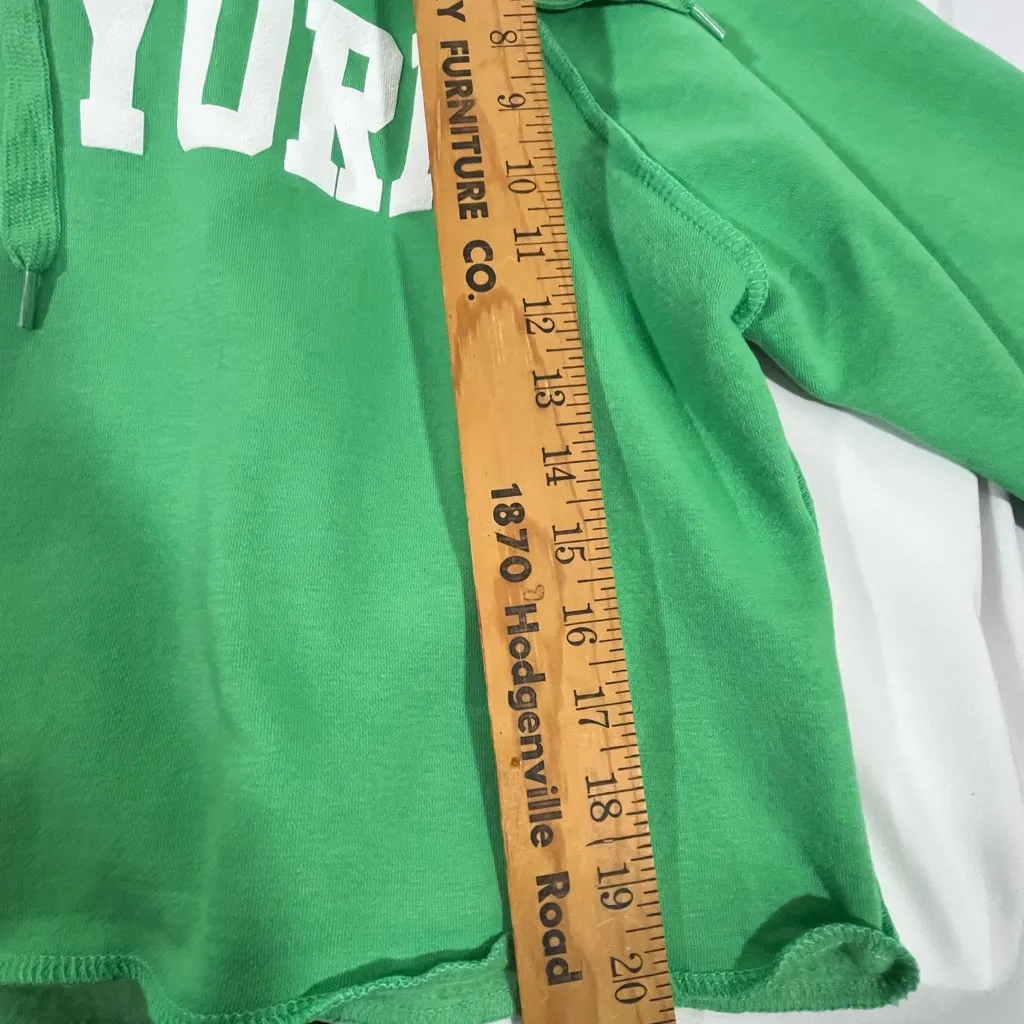 GREEN CROPPED NEW YORK HOODIE OVERSIZED WOMEN SZ‎ 8 BY RELAXX NEW - Image 8