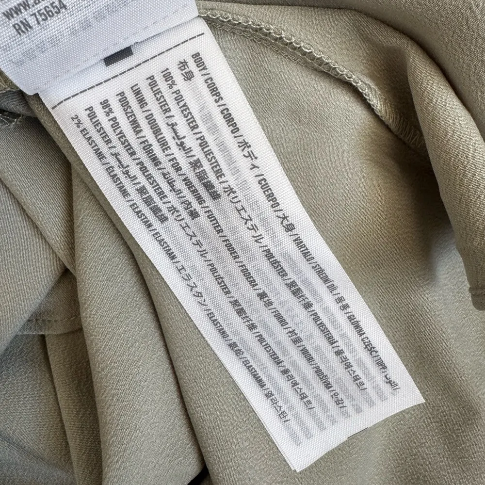 Abercrombie & Fitch Long-Sleeve Draped  
Skirt Mini Dress Sage Green NWT - Image 9