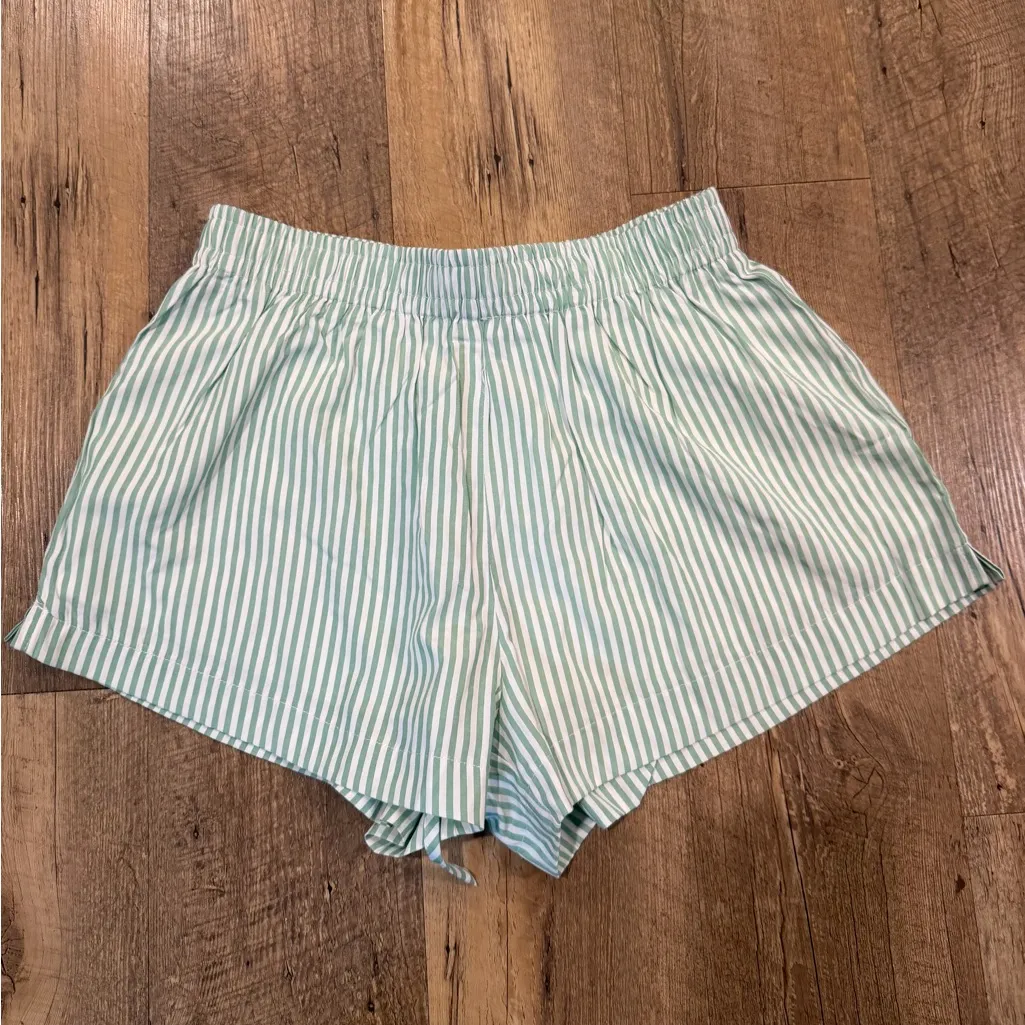 Princess Polly Beach House Stripe Shorts Green 6 - Image 2