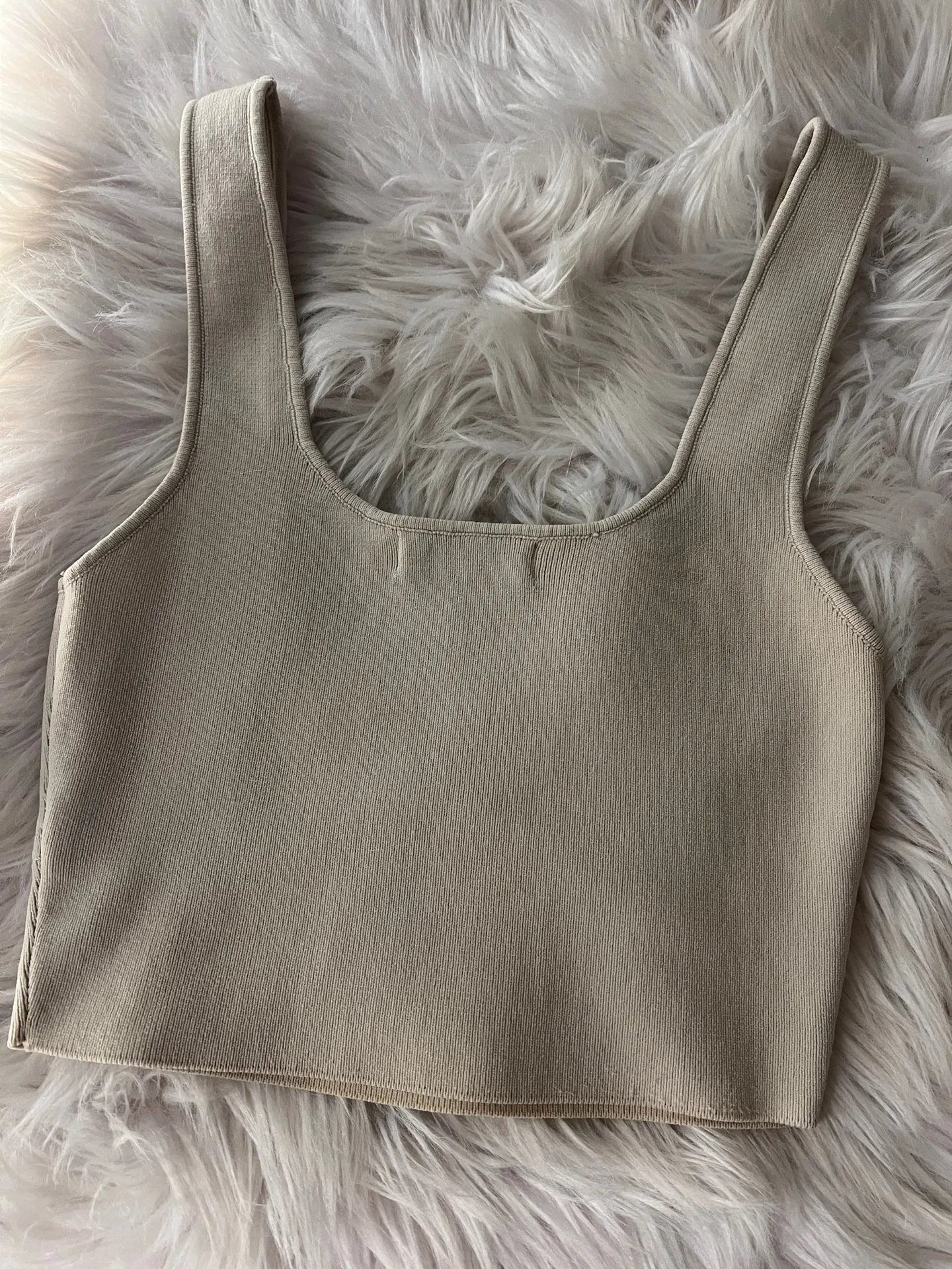 Beige cropped tank top - Image 5