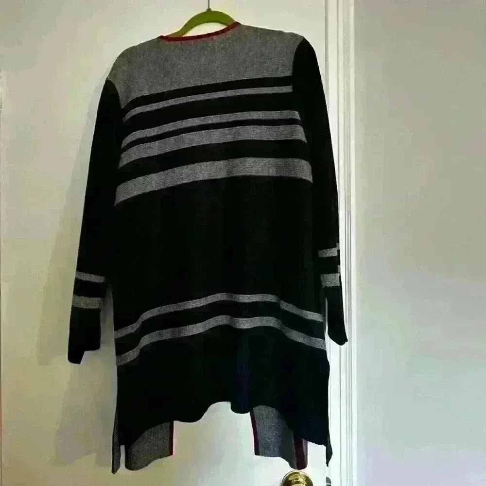 Kasper Edge To Edge Plaid Open-Front Cardigan. Size L. Lots of stretch. - Image 11