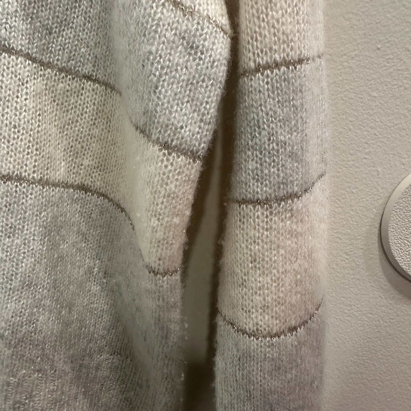 Rails Mist Ivory Glitter Stripe Ellise Sweater Cashmere Silk Blend XS Luxe Cozy - Image 5