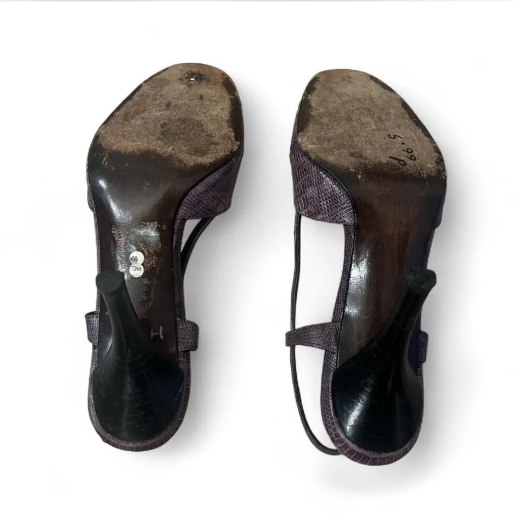 Stuart Weitzman Purple Snake Heels - Image 5