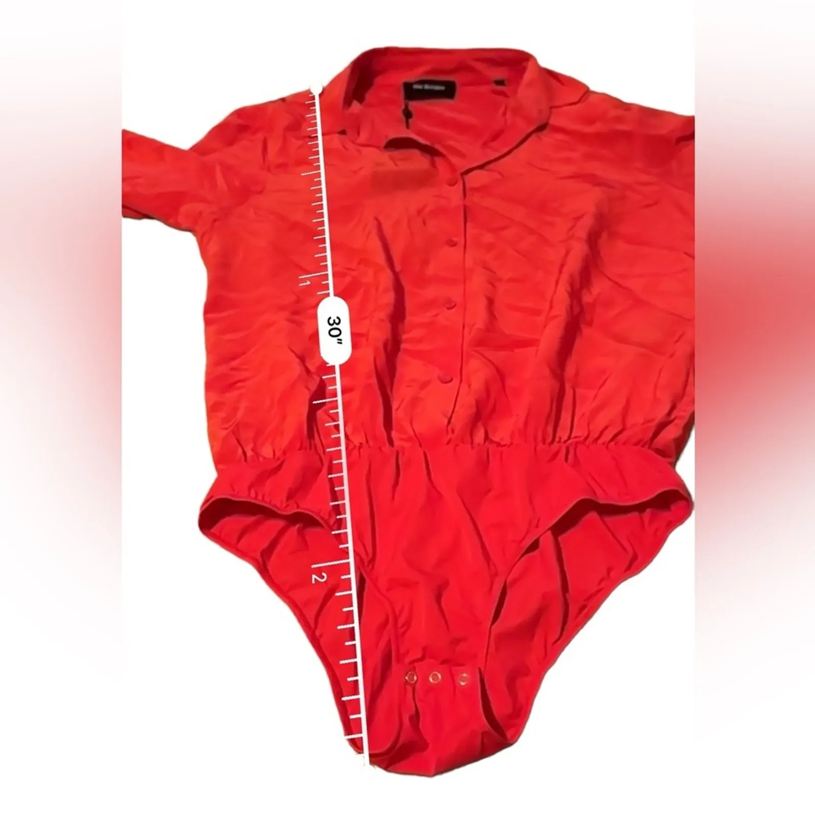The Kooples‎ Wrap-Over Red Silk Long Sleeve Button Down Bodysuit Sz 2 (M) NEW - Image 13