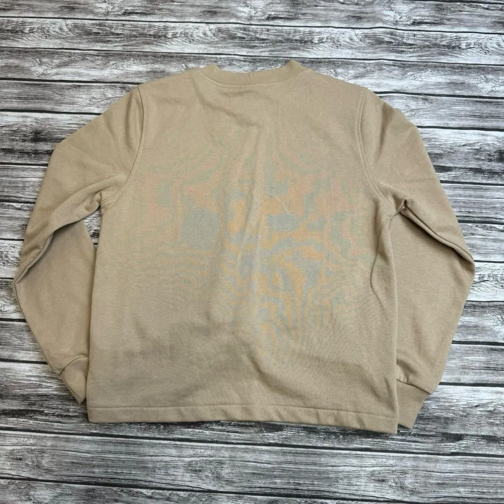 H&M Women's Twist Front Center Seam Long Sleeve Sweatshirt S SM Small Tan Brown - Image 4