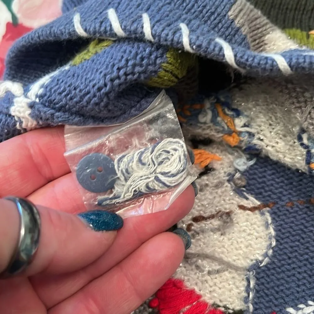 90s Quacker Factory embroidered snowman winter ugly Christmas cardigan sweater - Image 6