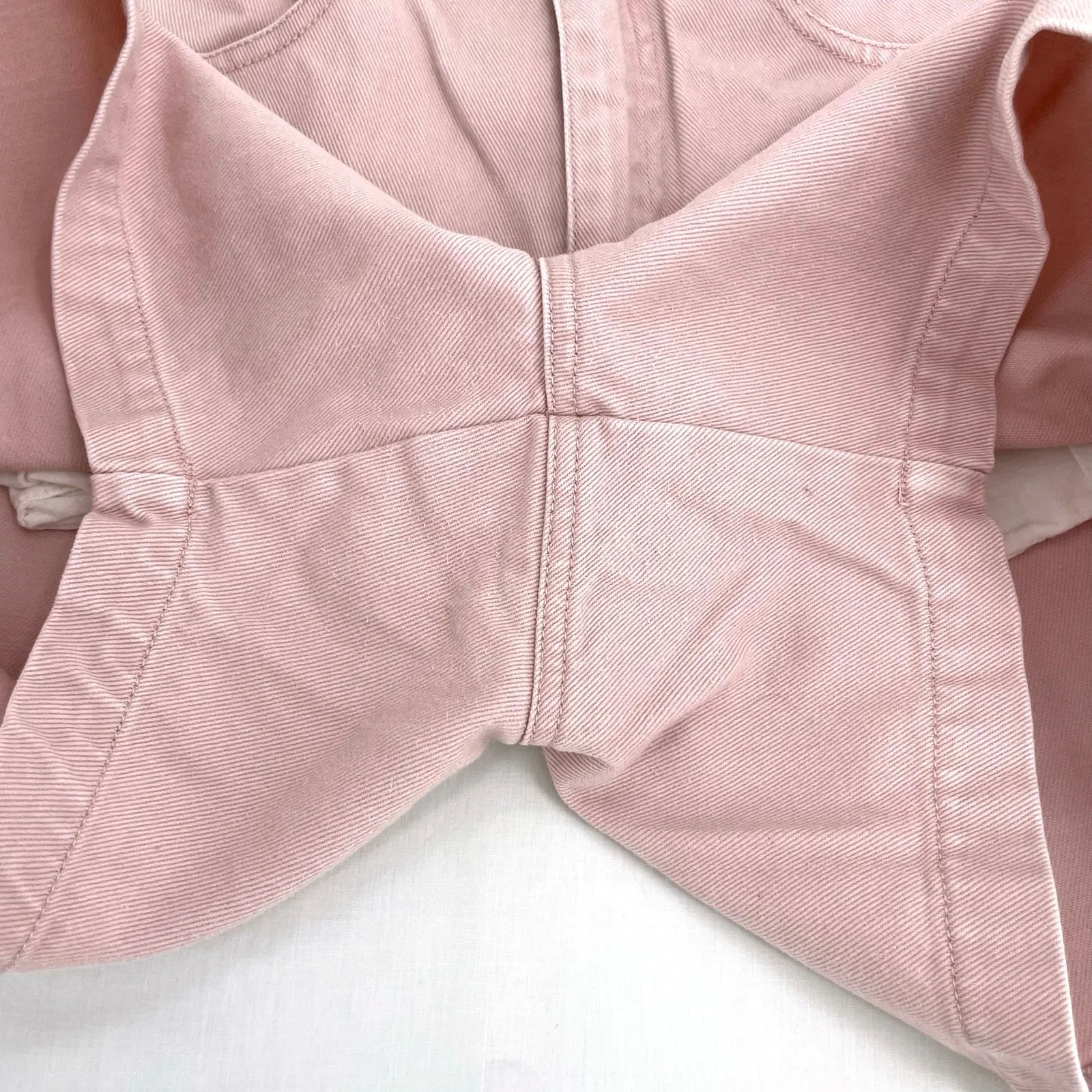 Vintage 90s Powder Pink Pastel High Rise Denim Shorts Retro Mom Jeans Size 12 - Image 6