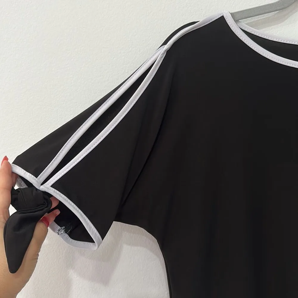 Coco Bianco Women's Black Stretchy Short Sleeves Top Size Small - Image 4