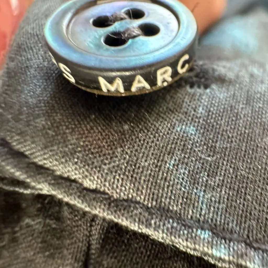 Marc by Marc Jacobs Stargazer Black Ruffled Sleeveless Top Medium Cotton Silk - Image 7