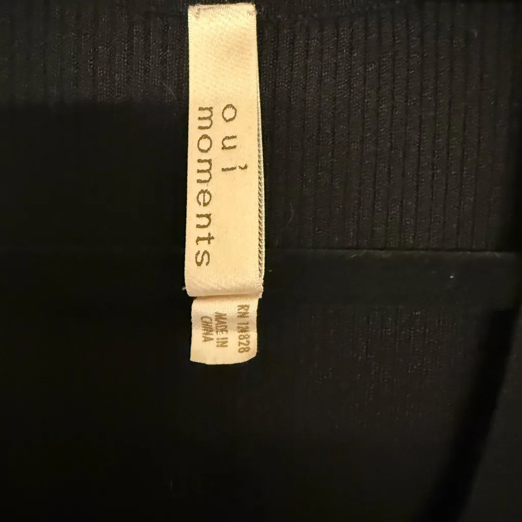 Oui Moments Long Sleeve Black Midi Sweater Dress Whimsigoth Lagenlook Size 8 - Image 9