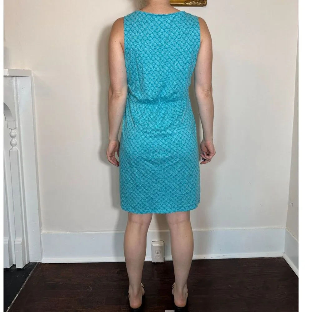 Boden Melinda Jersey Turquroise and White Sleeveless V - Image 4