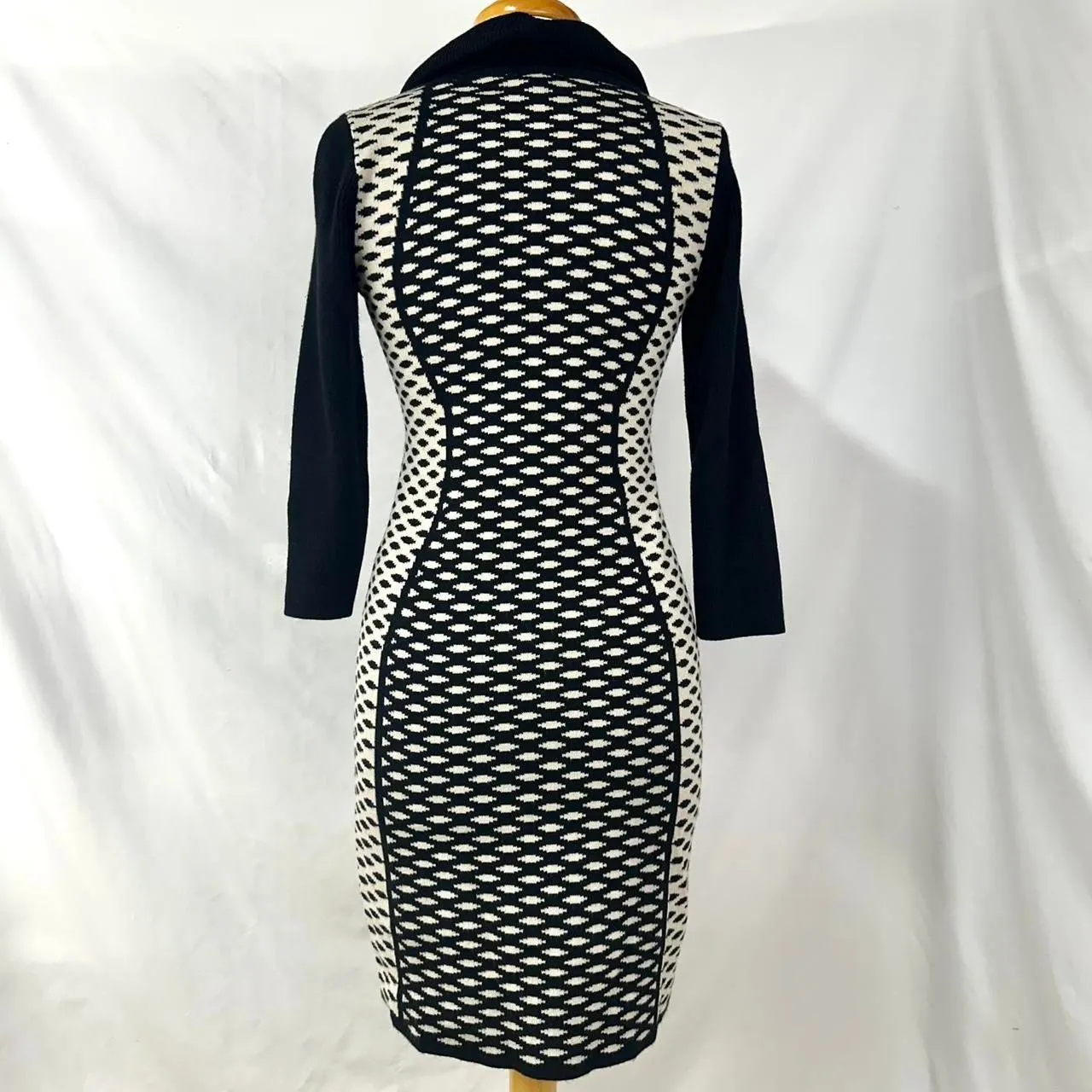 SANDRA DARREN Black Cream Polka Dot Long Sleeve Sweater Dress Women S Turtleneck - Image 6