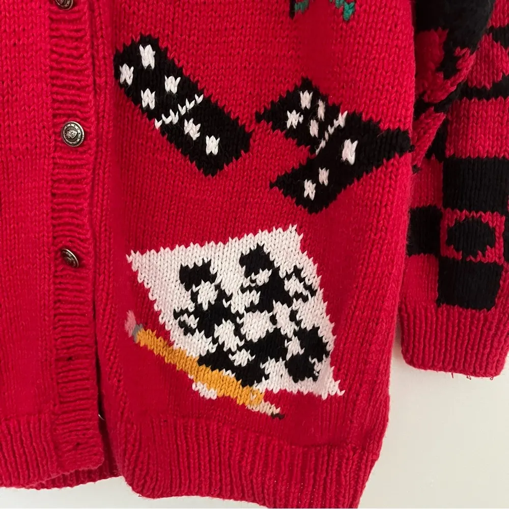 Vintage Signature by Northern Isles Game Queen of Hearts Cardigan Sweater XL Red - Image 2