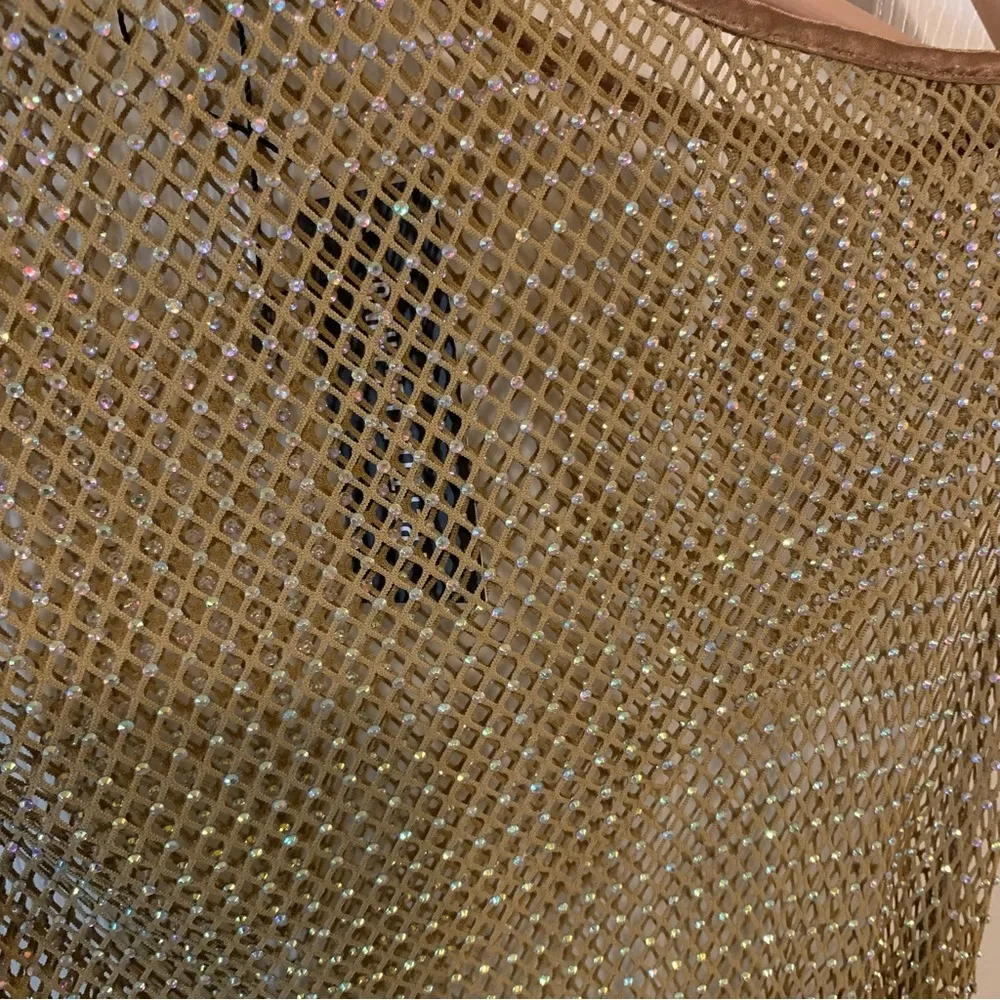 NWT PrettyLittleThing Mocha Diamante One-Shoulder Fishnet Bodycon Dress - Image 7
