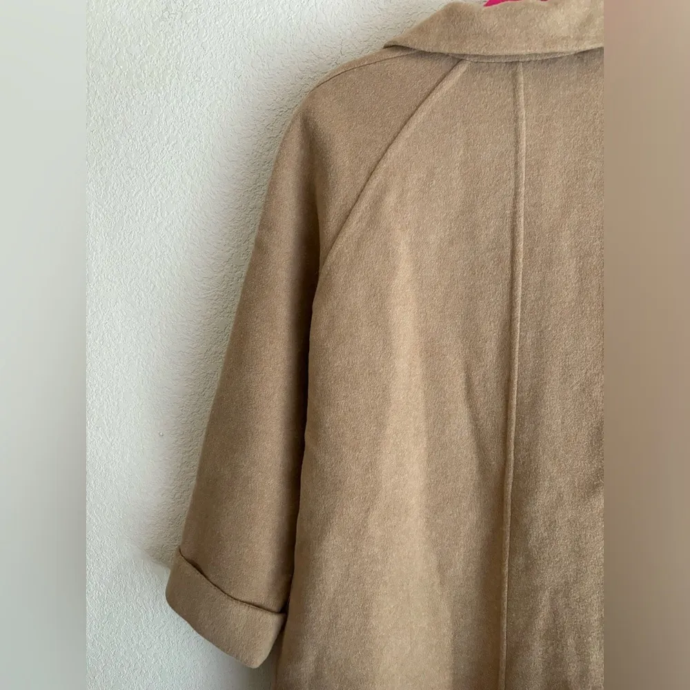 J. McLaughlin Camel Tan Wool Blend Belted Trench Overcoat S - Image 15