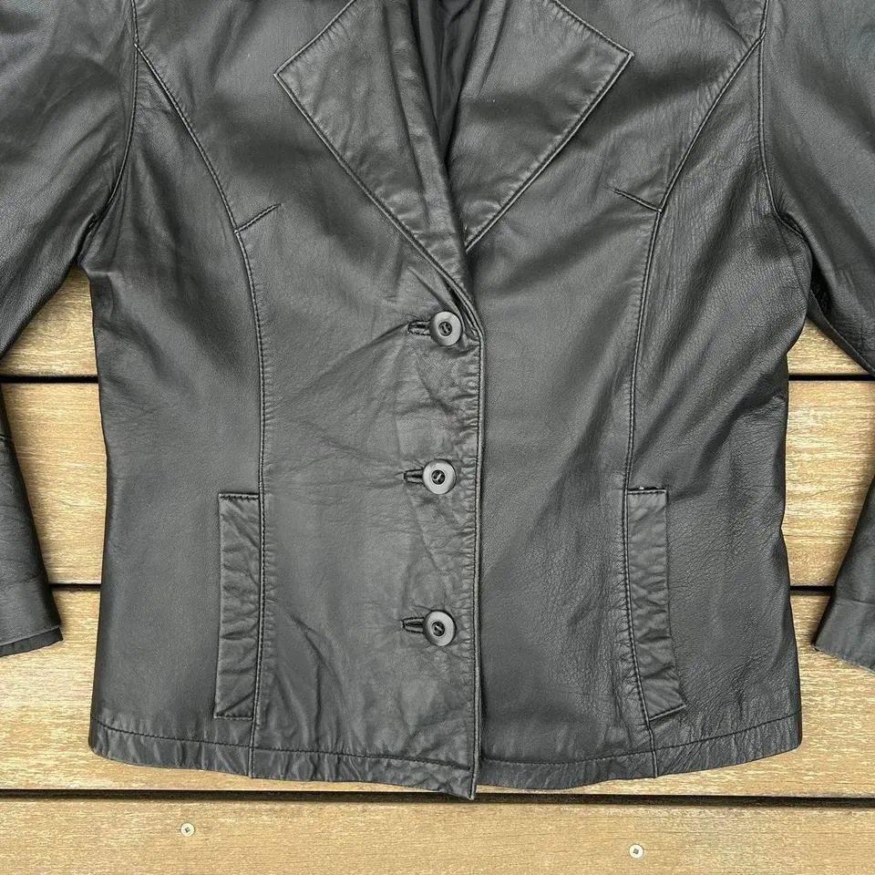 Vintage Black Wilsons Leather Jacket Blazer - Image 3