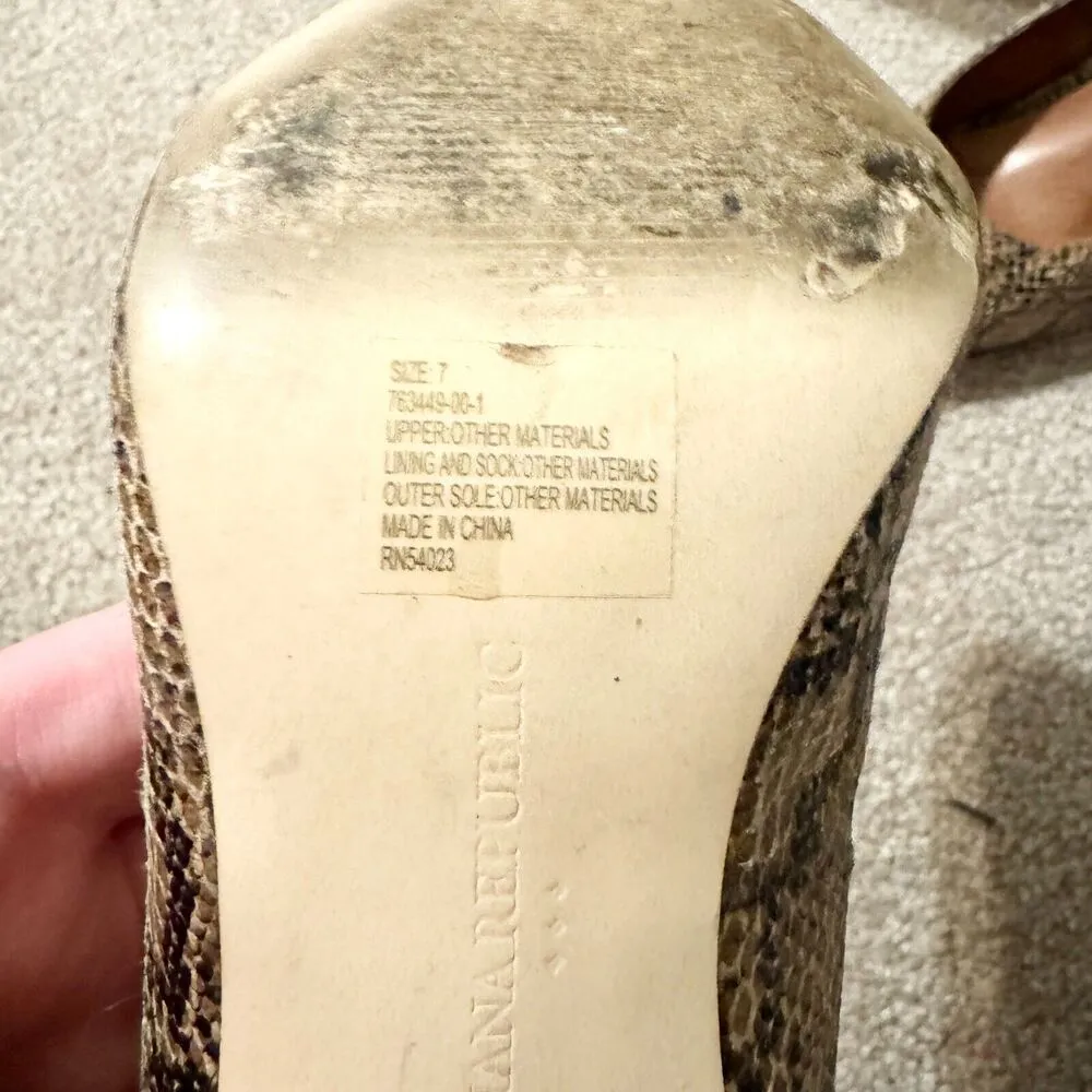 Banana Republic Size 7 Closed Toe Factory Snake Print Heel Round Toe Stilletto - Image 4