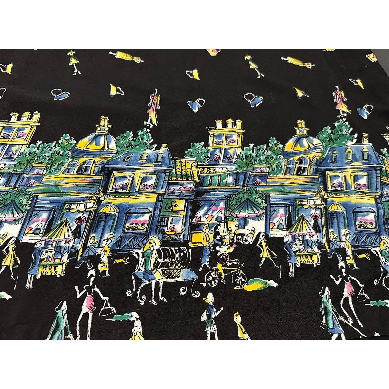 Vintage California Krush Sleeveless Floral Button Front Collared Dress 2X Black - Image 7