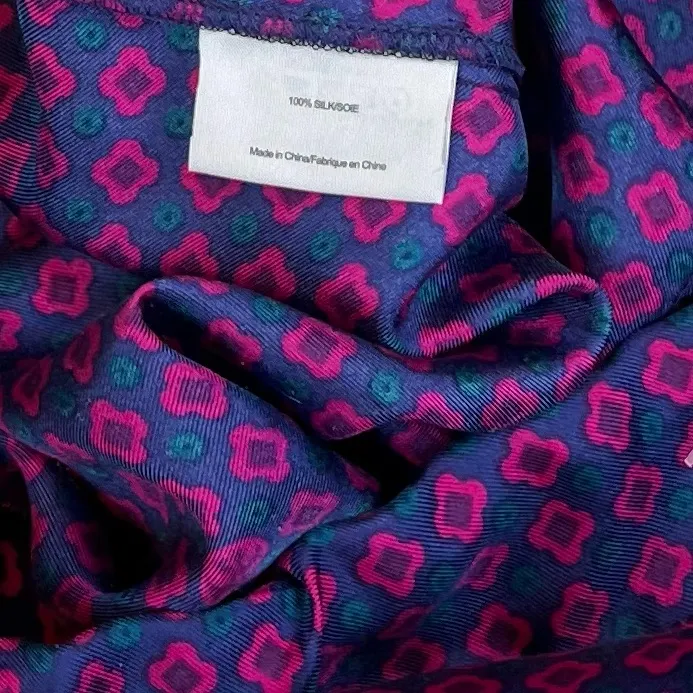 Tory Burch Drawstring Waist 100% Silk Geo Print Pajama Pants - Image 12