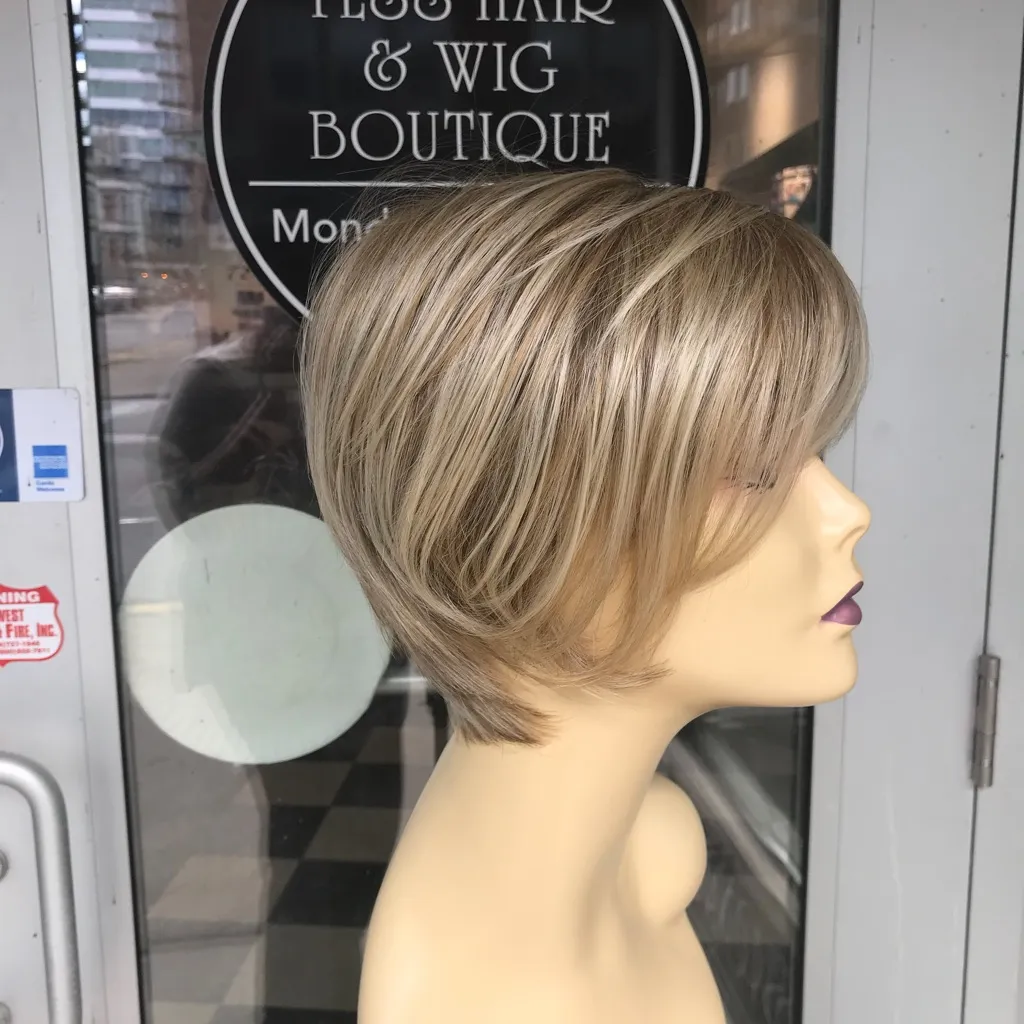 Wig blonde mix angle cut short fall style wig - Image 4