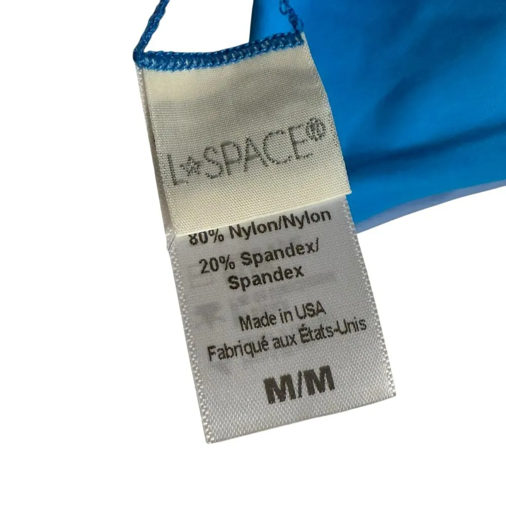 L*Space One Wave Blue Reversible Slit V-Neck Bikini Swimsuit Top Size Medium - Image 7