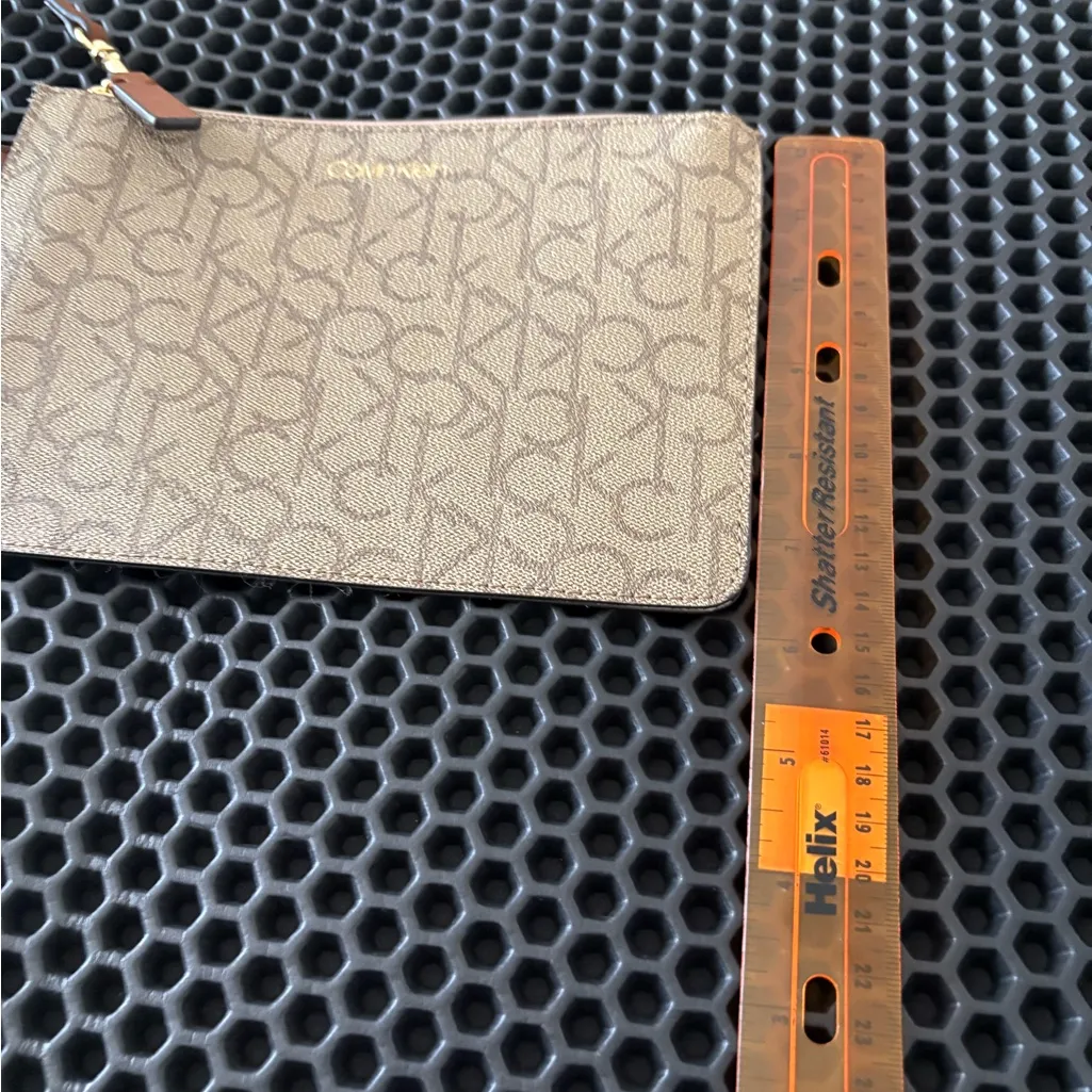 Calvin Klein  Tan Monogram Pouch - Image 6