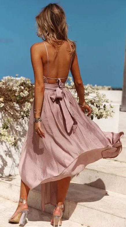 Mauve Halter Top With Two Slits - Image 8