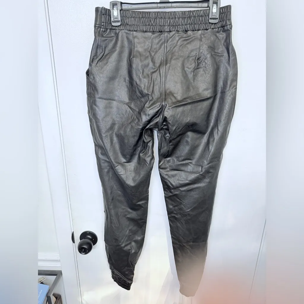 Spanx Women's Size Large Black Leather-Like High-Waisted Jogger Pant - Image 9