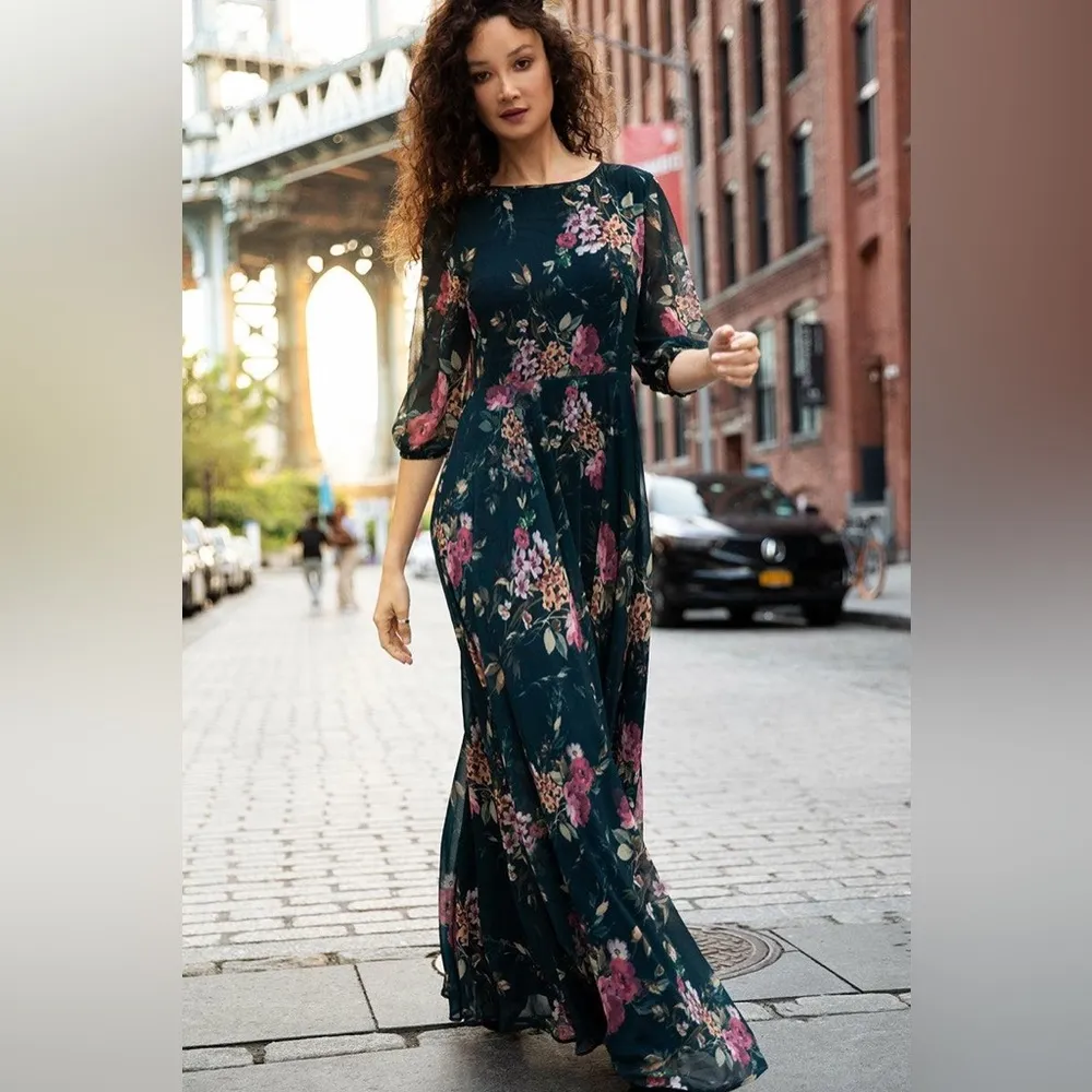 NWT Yumi Kim Woodstock Navy Blue Floral Maxi Dress - Image 10