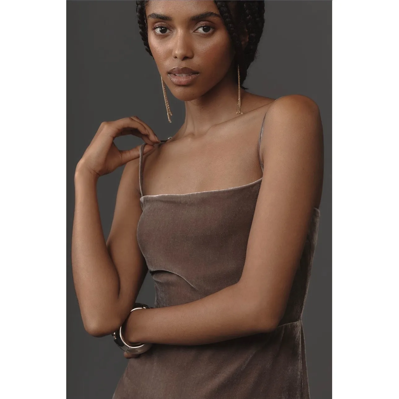 Reformation Frankie Velvet Maxi Dress NWT Dark Gray Size 10 - Image 9