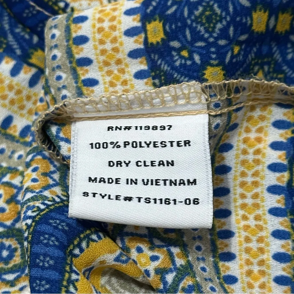 Collective Concepts Women's Size XS Blue Yellow Striped V-neck Long Sleeve Top - Image 5