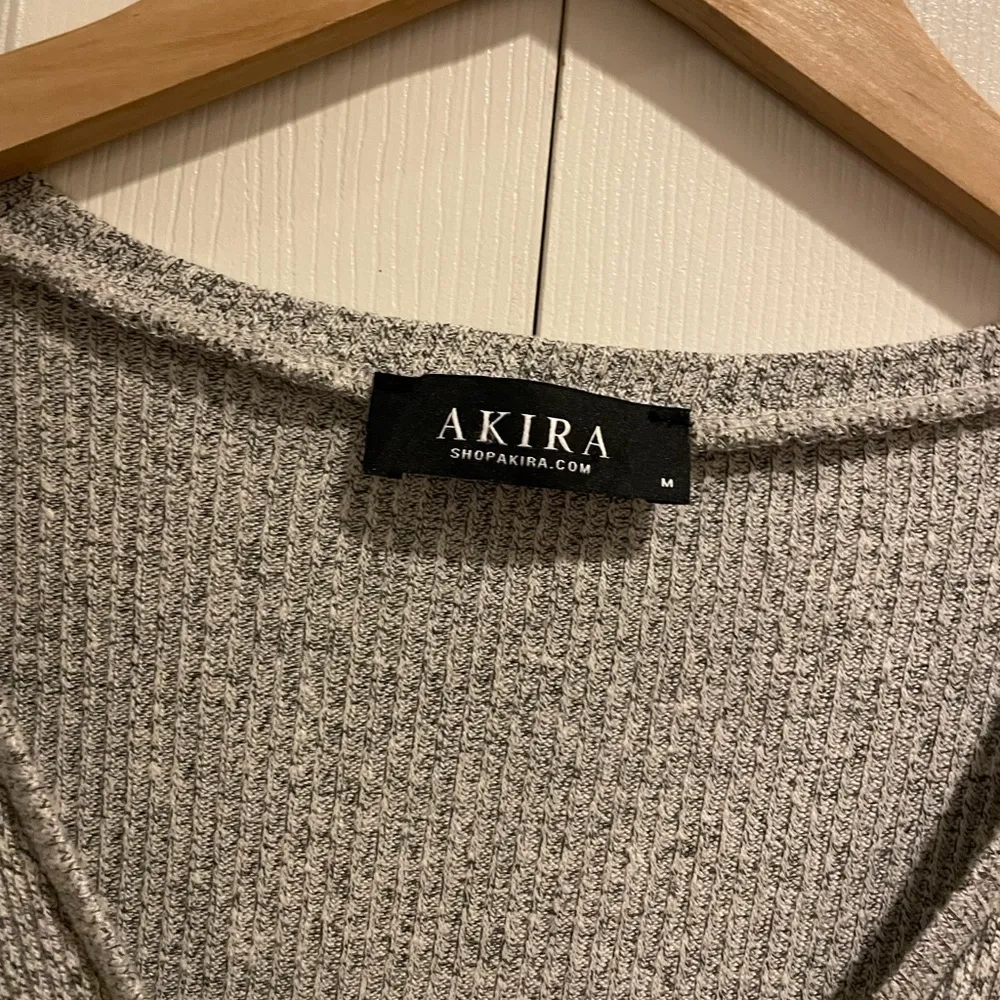 Akira Gray Cozy  Long Sleeve Lounge Romper - Image 2