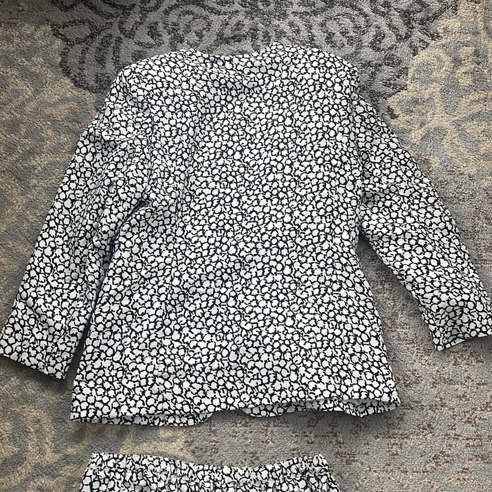 Leslie Fay Personal Vintage Two Piece Skirt Set Black & White 14 - Image 6