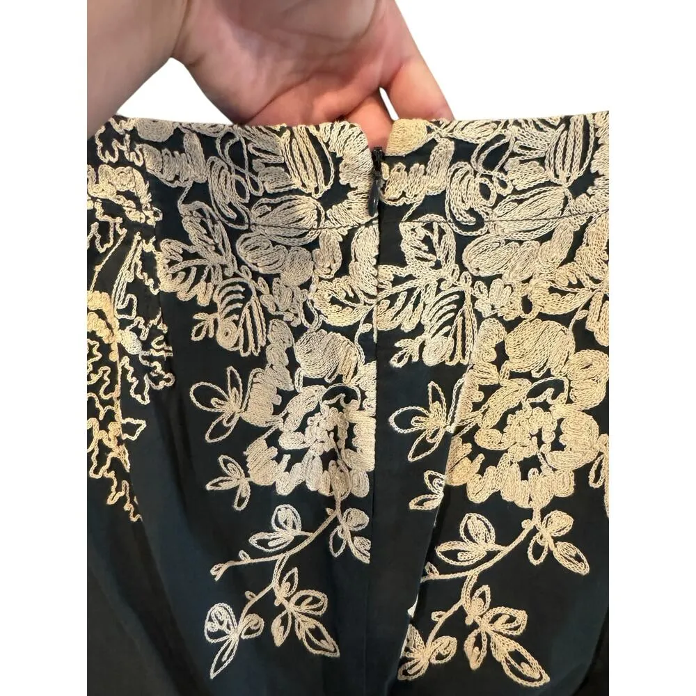 J.Crew The Pencil Skirt Gray Floral Embroidered Cotton Skirt Size 2 Style 77636 - Image 5